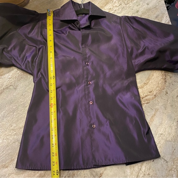 Ralph Lauren Black Label. Purple Silk Taffeta Pouf Blouse - Picture 5 of 5
